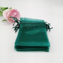 200 pièces noir foncé vert sacs pour bijoux sacs emballage Organza sac cordon sac mer/femme sac pochettes d'affichage