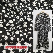 Mousseline de soie imprimé ramie tissu drapé épaississement imperméable robe à manches courtes grande balançoire jupe florale fashion20200630349