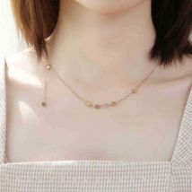 Collier ras du cou en titane et acier inoxydable pour femmes, bijou tendance de 45cm de long, 1 pièce