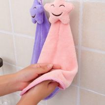 Serviette en velours de corail doux 22x42cm | Petite serviette mignonne, chiffon de toilette nettoyant, Textile de maison, violet, vert clair, marron, rose