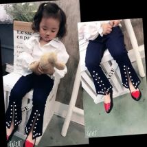 Jean de printemps pour filles | Nouveaux pantalons fourchettes, vêtements pour filles évasés, pantalons pour enfants, style évasé, nouveauté,