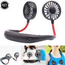 Soldes! Été Mini Gadget USB ventilateur cou bandeau mains libres suspendu Rechargeable double refroidisseur d'air Portable 3 vitesses ventilateur électrique