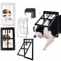 Porte verrouillable en plastique pour animaux de compagnie, barrière à rabat de sécurité pour petits et grands chiens, écran de 46x35CM,