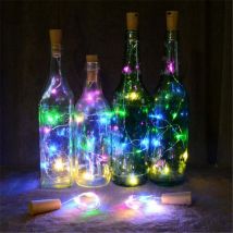 Guirlande solaire pour bouteille de vin, guirlande lumineuse en forme de liège, 8 LED, guirlandes lumineuses, lumière blanche, éclairage d'extérieur, mariage, 19févr. 15