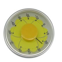 Boîte en aluminium étanche à coller | Thermomètre rond pour fenêtre extérieure