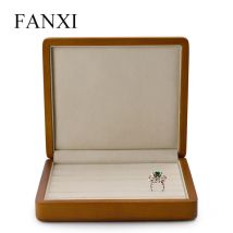 FANXI présentoir à bijoux en bois massif avec présentoir à bijoux en microfibre pour bijouterie