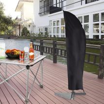 Extérieur jardin noir 210 Oxford tissu banane parapluie couverture anti-poussière résistant aux intempéries Patio Cantilever Parasol sac de prévention de la pluie
