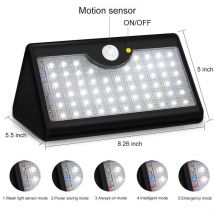 Solaire LED lumière de jardin 60LED extérieur intelligent de lumière de capteur de lumière pour jardin cour chemin décoration solaire applique murale étanche