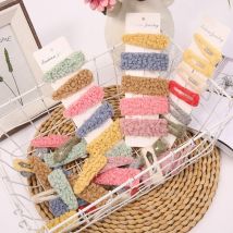 Corée hiver nouvelles femmes accessoires de cheveux fausse fourrure goutte d'eau carré tondeuses à cheveux ensembles filles Barrettes frange poignées de cheveux