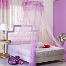 Urijk-moustiquaire en dentelle pour lit de bébé | Moustiquaire, violet, romantique, pour lit Double, tente répulsif