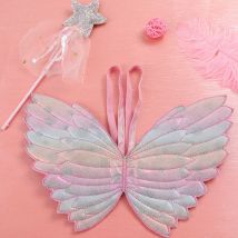 Mignon enfants Costumes accessoires de Performance dégradé couleur papillon princesse ange ailes fée bâton enfants habiller jouer jouets