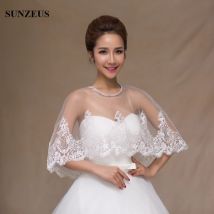 Été blanc mariage boléro accessoires dentelle châle femmes robe formelle Capes veste jaqueta feminina accessoires de mariage S457