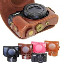Nouvel étui pour appareil photo en cuir Pu pour Canon Powershot G7X Mark 2 G7X II G7X III G7X3 G7X2 G7XII housse de sac pour appareil photo numérique + sangle