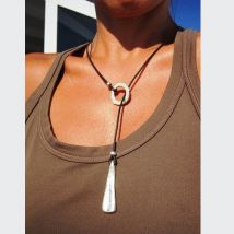 Collier en alliage de velours pour femmes, Lariat circulaire, bijoux Boho d&#39;éternité