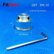 Poulie pour alliage d'aluminium | Roue synchrone 28T largeur 10mm trou de poulie 5/8/10/12/14mm