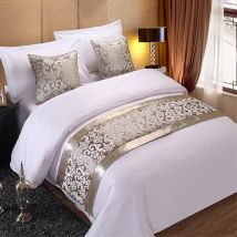 Couvre-lit à motif Floral Champagne, linge de lit simple, Queen, King, serviette, décoration de maison, d'hôtel, 5