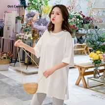 T-shirt brodé pour femme enceinte | Haut et chemisier, en coton, grande taille, ample, TZ806
