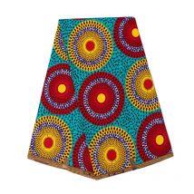 Tissu africain Batik à motifs circulaires imprimés, véritable cire 6 mètres