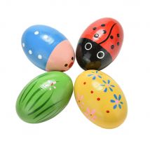 bien oeuf en bois bébé jouet musique Shaker Instrument musique enseignement aides Percussion coloré Maracas