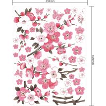 Fleur de prunier fleurs papillon autocollant mural maison autocollant famille Stickers muraux pour salon Stickers muraux pour la maison