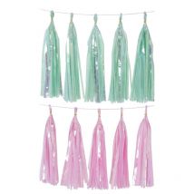 Guirlande de glands couleur bonbon 10 pièces | Fournitures de décoration de mariage Unique Double couche, banderole banderole drapeau pour fête Banquet