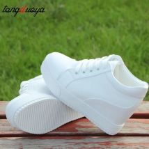 Baskets plateforme femme chaussures baskets blanches pour femme talons compensés baskets chaussures femme décontractées chaussures plateforme haute baskets femme