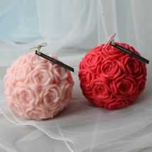 Silicone fleur boule moules Rose bougie moules plâtre décor moules bricolage mariage bougies moules