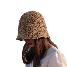 Chapeau de paille pour femmes, seau de protection solaire, chapeau de pêcheur, été