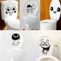 Salle de bain toilette couvercle autocollant Stickers muraux décor à la maison amovible Stickers muraux pour autocollants de toilette pâte décorative pour la maison