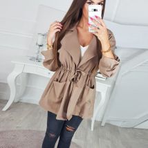 Grande taille s-xl Trench Coat femmes coréenne taille réglable Outwear printemps automne dame décontracté coupe-vent lâche # G30