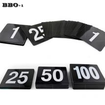 Numéros de Table en plastique Double face 1 à 100, cartes de siège carrées noires, accessoires de fête de mariage, Restaurant, Bar, ustensiles de café
