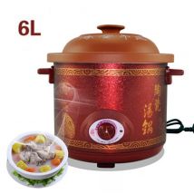 Cuiseur électrique automatique en céramique, bouillie, pot à soupe, casserole, mijoteuse, 6L, 280W
