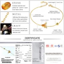LAMOON – Bracelet abeille en Citrine pour femme, bijoux de créateur en argent Sterling 925, plaqué or 14K, pour amoureux, LMHI002