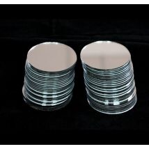 Miroir autocollant rond de 5cm de diamètre | Pièces décoratives pour miroir, accessoires à créer et soi-même, miroir en acrylique, 50 pièces/lot