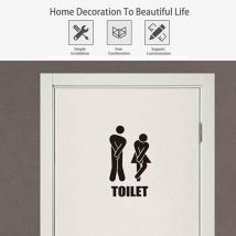 Autocollant de porte d'entrée de toilette | Décor à la maison, motif de mur amusant , Art mural bricolage, autocollant en vinyle, Z4C1