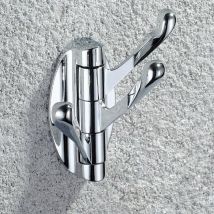 KES A5060-bras pivotant mural | Triple manteau et crochet pour chapeau en métal massif, Chrome/Nickel brossé