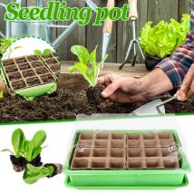 Plateaux de démarrage de graines, 2 pièces, Pots de pépinière, plateau de semis, humidité réglable, interrupteur, accessoires de décoration de jardin, 24 cellules par plateau # G