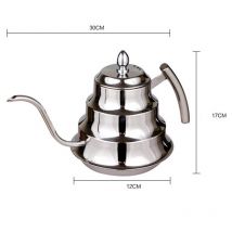 Cafetière de cuisine en acier inoxydable café goutte à goutte bouilloire théière, 1.2L cafetière Fine bouche