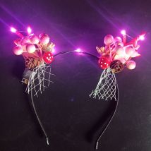 LED clignotant Elk bois oreille champignon bandeau lumière cheveux cerceau fête Photo accessoires carnaval noël chapeaux décor accessoires