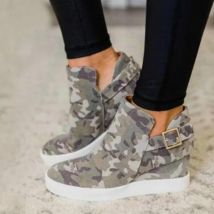 Chaussures femmes printemps automne femmes vulcanisé chaussures Camouflage toile plate-forme augmenter chaussures décontracté Mujer