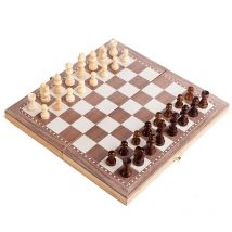 3 en 1 30*30 CM planche pliante en bois jeu d'échecs International pièces ensemble Staunton Style Chessmen Collection Portable jeu de société