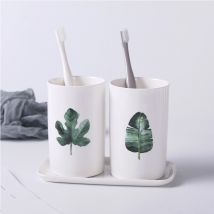 Gobelets de salle de bain en céramique nordique avec plateau haute capacité tasse de lavage Couple boisson verres porte-brosse à dents articles de toilette fournitures
