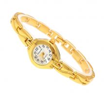 Montre-Bracelet en or pour femmes, petit cadran, à Quartz, populaire, élégante,