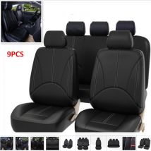 Protections de siège universel, siège Auto en cuir synthétique polyuréthane housses de siège, anti-poussière, pour Auto, style de voiture, 9 pièces/ensemble