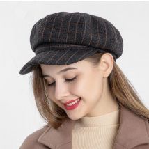 Casquette gavroche pour femmes Plaid laine britannique Vintage boulanger garçon casquette décontracté peintre noir gris kaki casquette plate