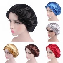1 pièces Satin Bonnet pour coiffure dormir Bonnet de douche Bonnet de soie femmes nuit bandeau élastique sommeil chapeau couvre-tête soins des cheveux
