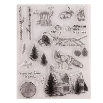 Hiver animaux Silicone clair sceau timbre bricolage Scrapbooking gaufrage Album Photo