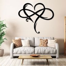 Décoration murale en métal, signe de cœur infini, pendentif mural d&#39;art, signe d&#39;amour, décor mural en métal