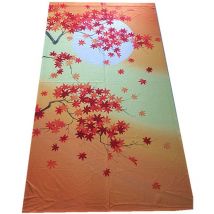 Rideau de porte rideau feuille rouge rideau Style traditionnel feuille d'érable fond tissu rideau de cuisine