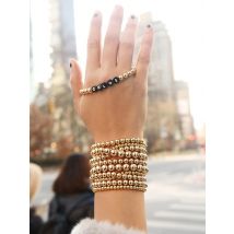 ZFYIN Multi superposition 4mm,6mm,8mm, empilé or boule perlée brin Bracelets ensemble pour les femmes